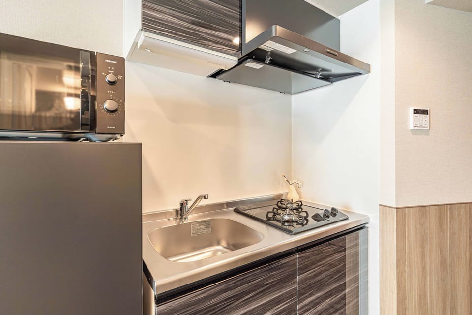 Standard Triple Room, Balcony, City View | Private kitchen | Fridge, microwave, stovetop, cookware/dishes/utensils