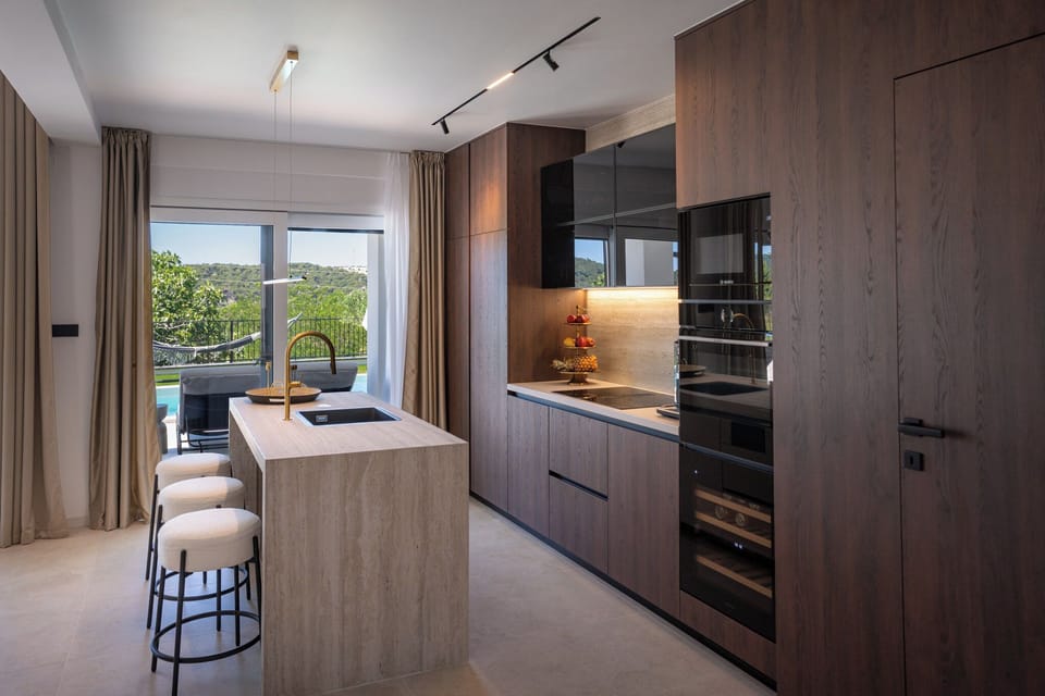 Villa | Private kitchen | Espresso maker, fridge, microwave, oven