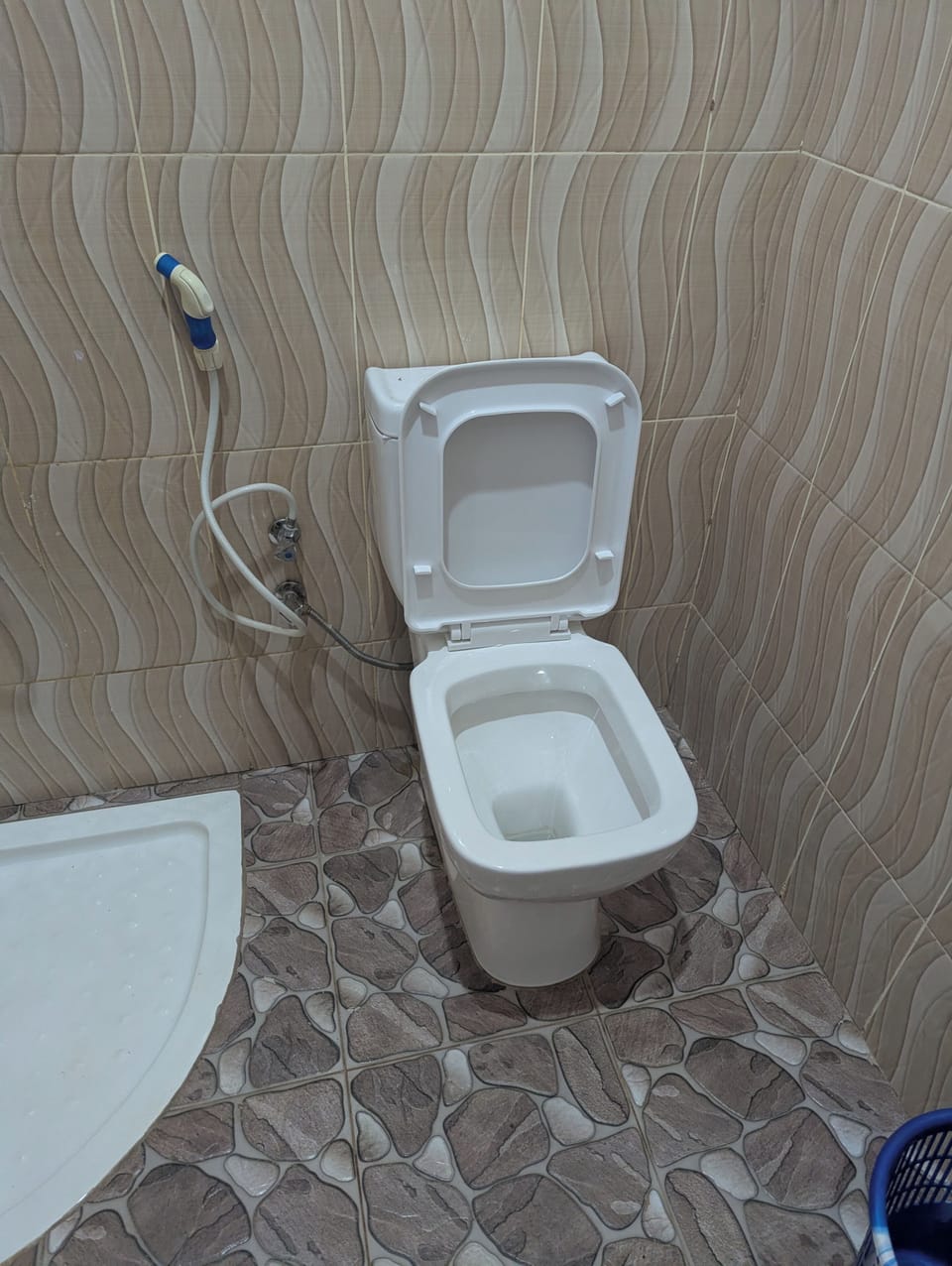 Slippers, towels, soap, toilet paper