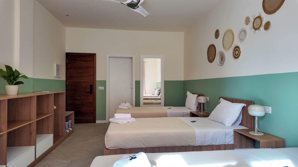 Blackout drapes, iron/ironing board (on request), WiFi (free)