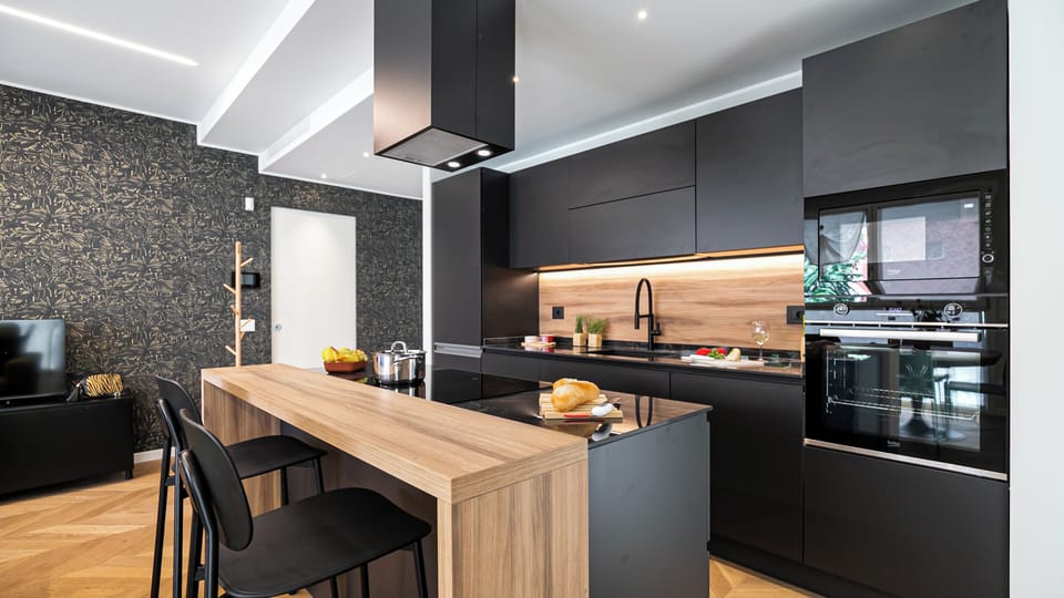 Apartment (1 Bedroom) | Private kitchen | Microwave, oven, stovetop, dishwasher