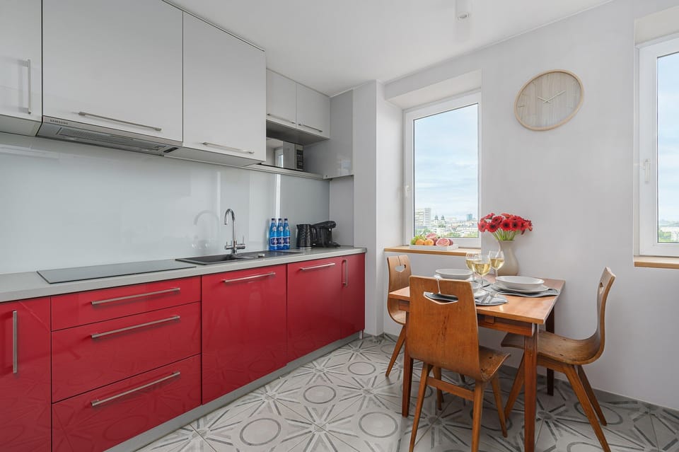 Classic Apartment, 2 Bedrooms, City View | Private kitchen | Espresso maker, electric kettle, highchair, griddle