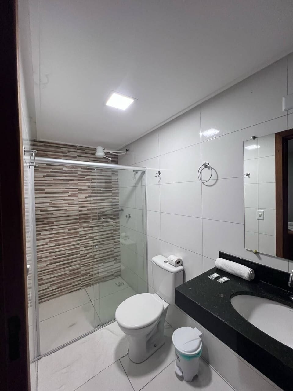 Double Room | Bathroom | Shower, towels, toilet paper