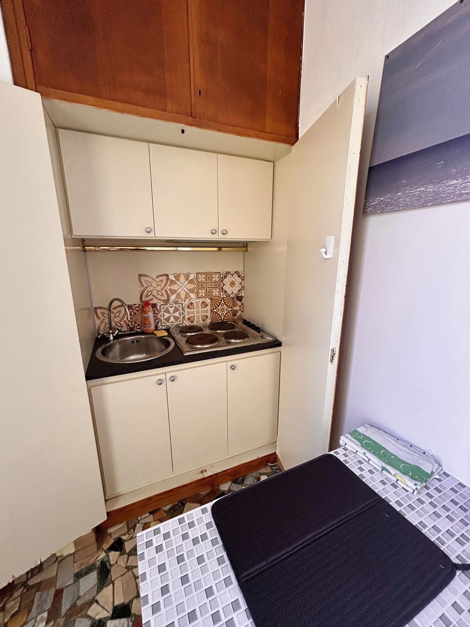 Classic Apartment, Air conditioning, Courtyard View | Private kitchen | Fridge, cleaning supplies