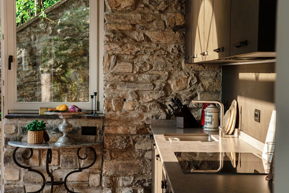 Villa, Lake View | Private kitchen | Espresso maker, full-size fridge, microwave, oven