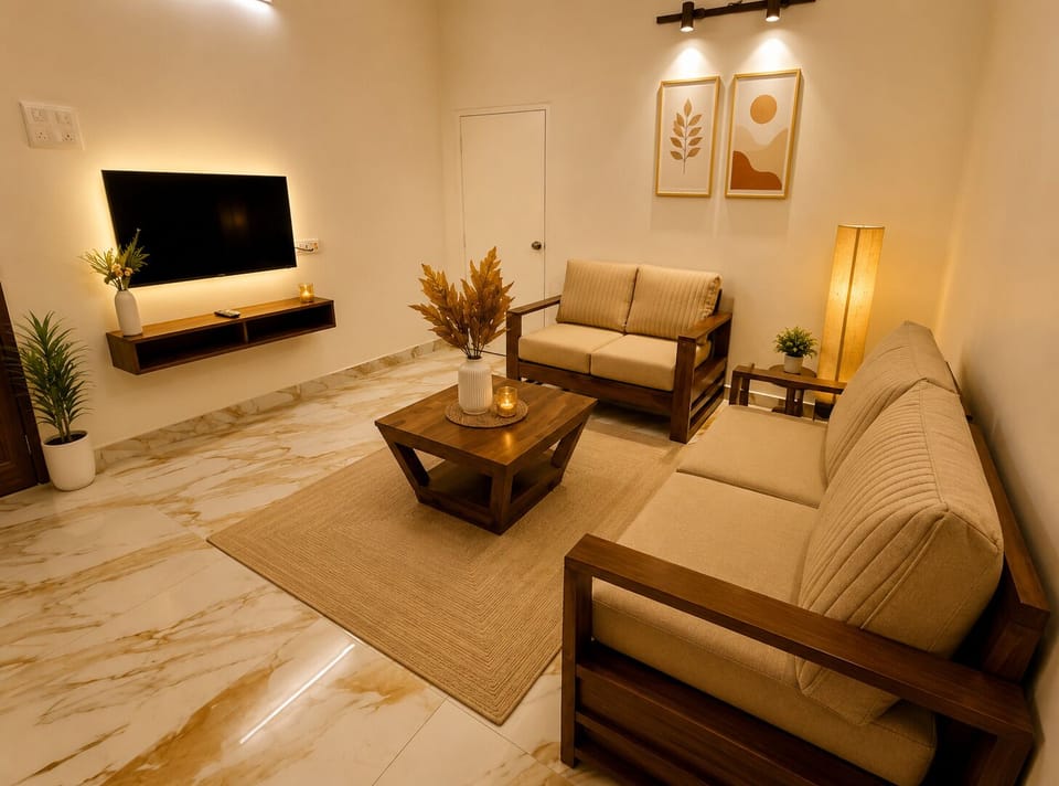 House | Living area | 32-inch LED TV with cable channels