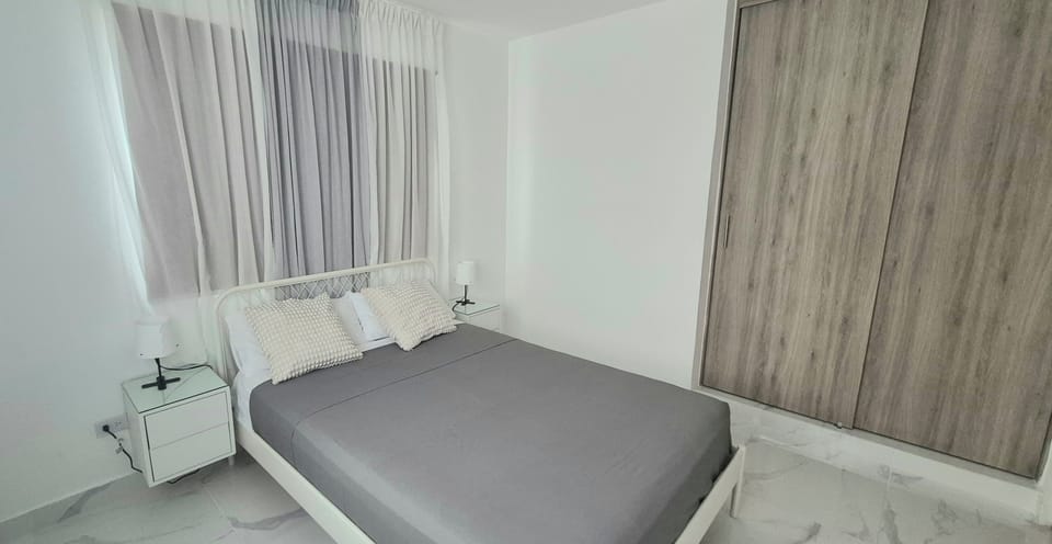 Blackout drapes, iron/ironing board