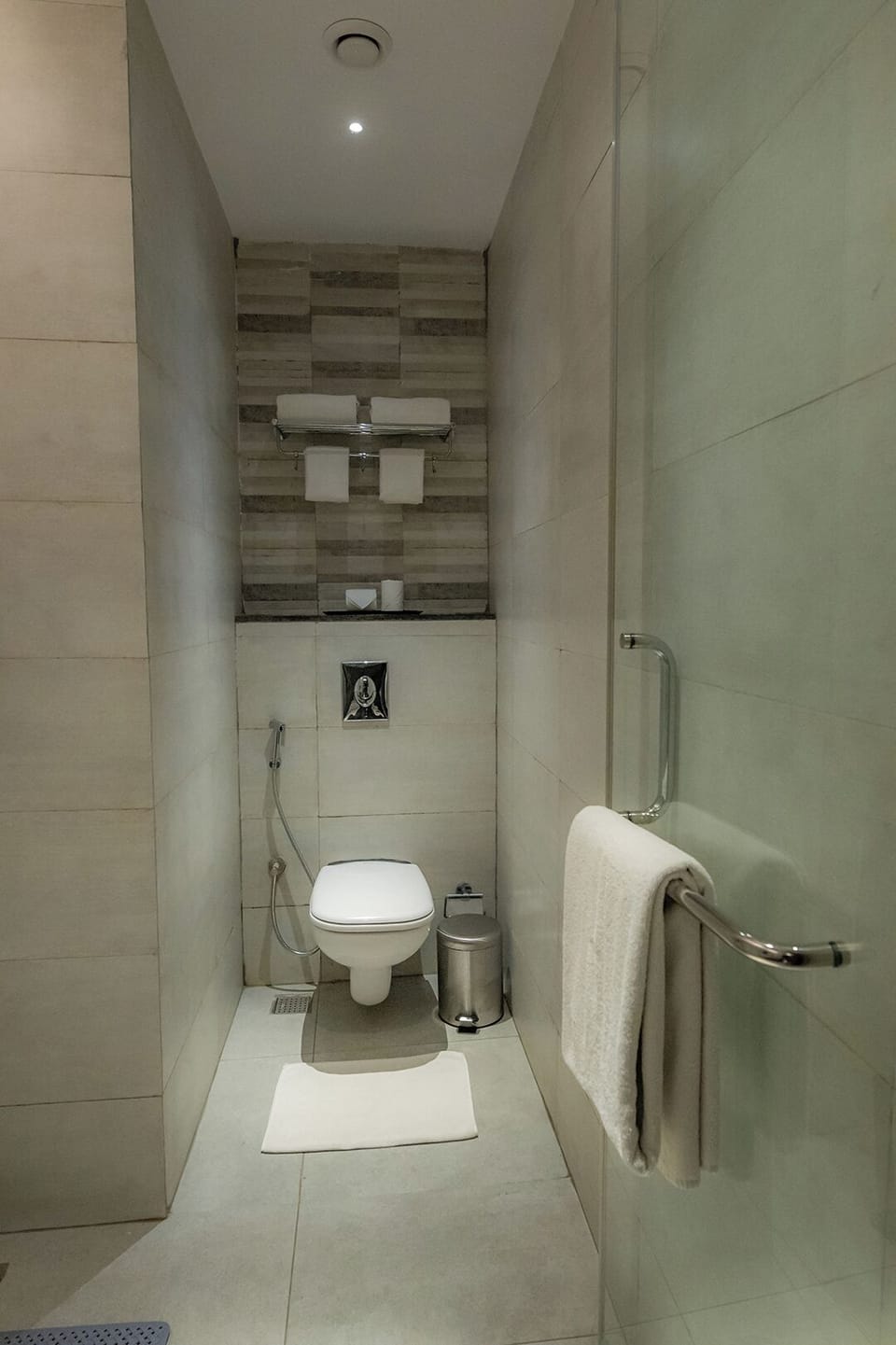 Shower, towels, soap, shampoo