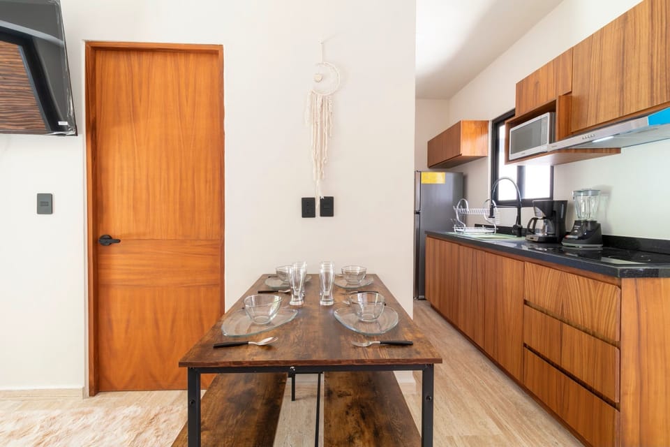 Deluxe Apartment, Patio | Private kitchen