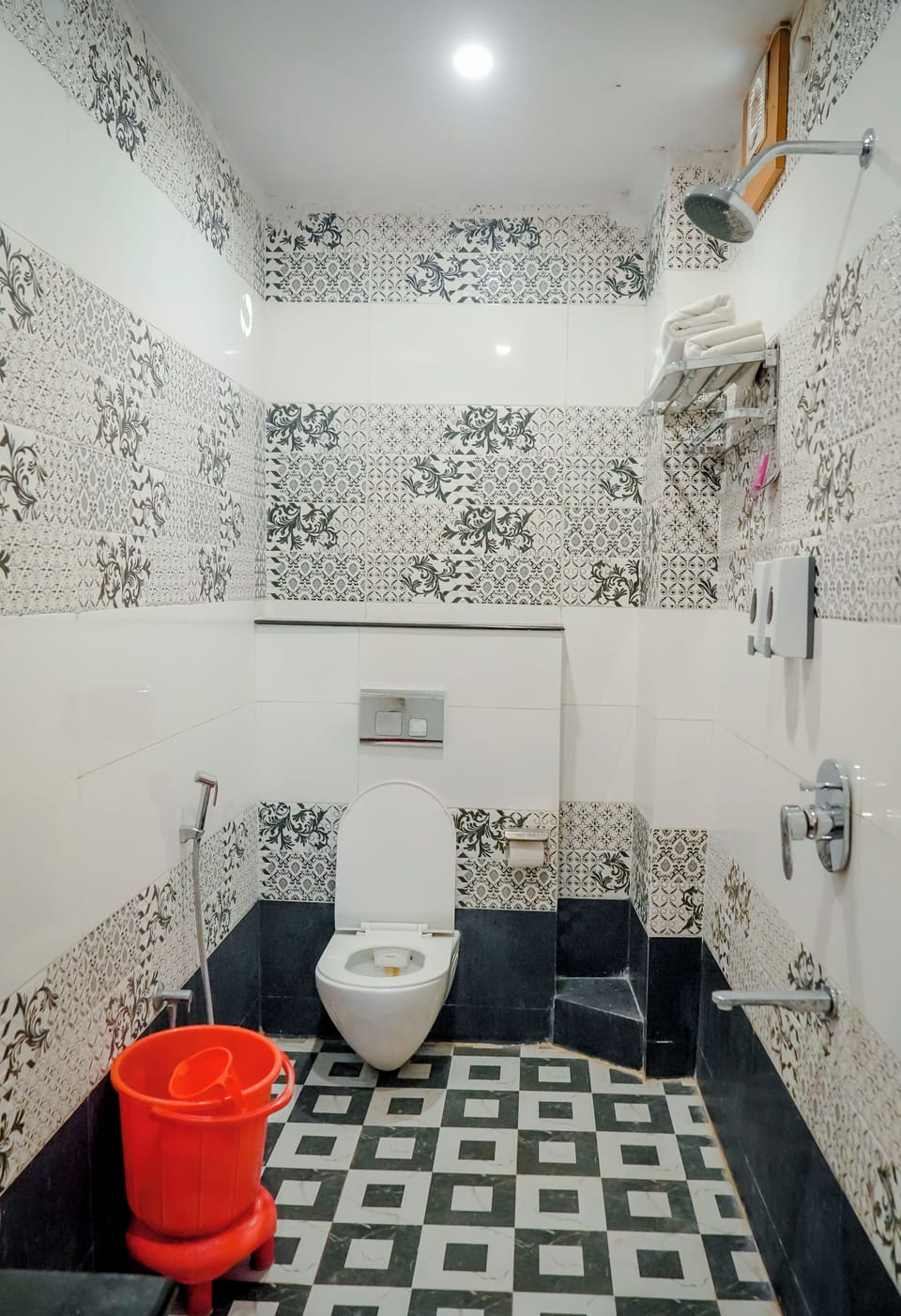 Slippers, towels, soap, shampoo