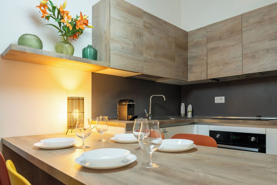 Luxury Apartment | Private kitchen | Fridge, oven, stovetop, dishwasher