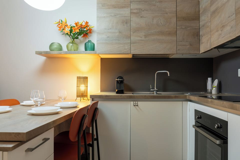 Luxury Apartment | Private kitchen | Fridge, oven, stovetop, dishwasher