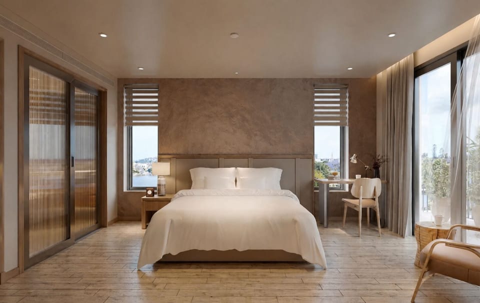 Family Apartment, City View | In-room safe, desk