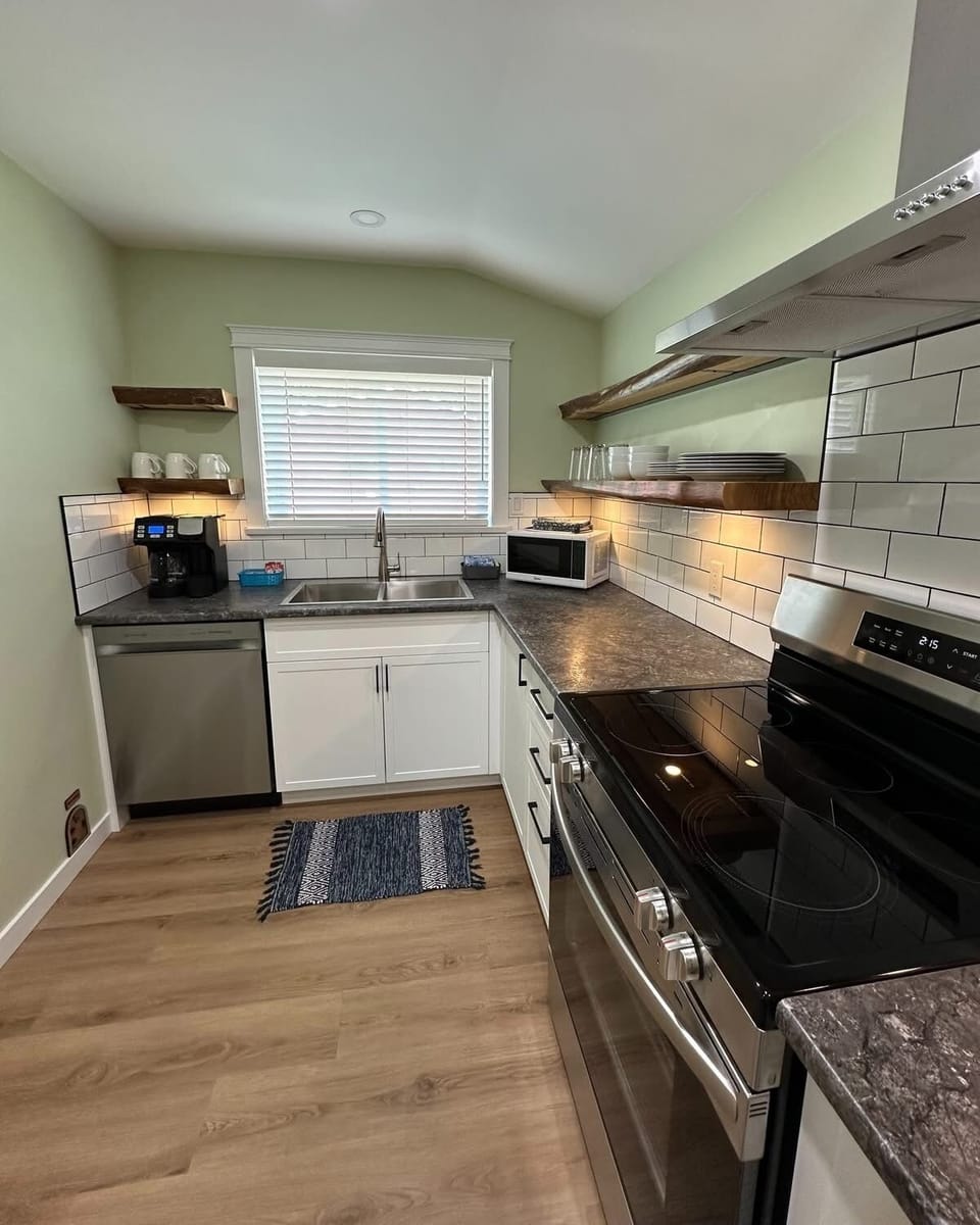 The Cottage, 2 Bedrooms | Private kitchen | Full-size fridge, microwave, coffee/tea maker, electric kettle