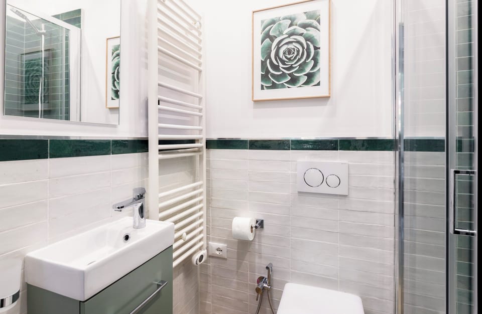 Superior Apartment, City View | Bathroom | Free toiletries, bidet, soap, shampoo