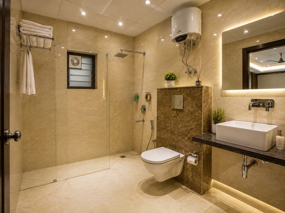 Deluxe Double Room, City View | Bathroom | Slippers