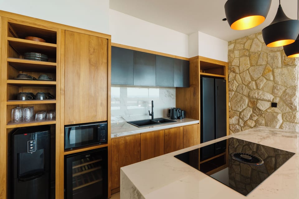 Deluxe Villa, 4 Bedrooms, Private Pool, Pool View | Private kitchen | Coffee/tea maker, fridge, microwave, electric kettle