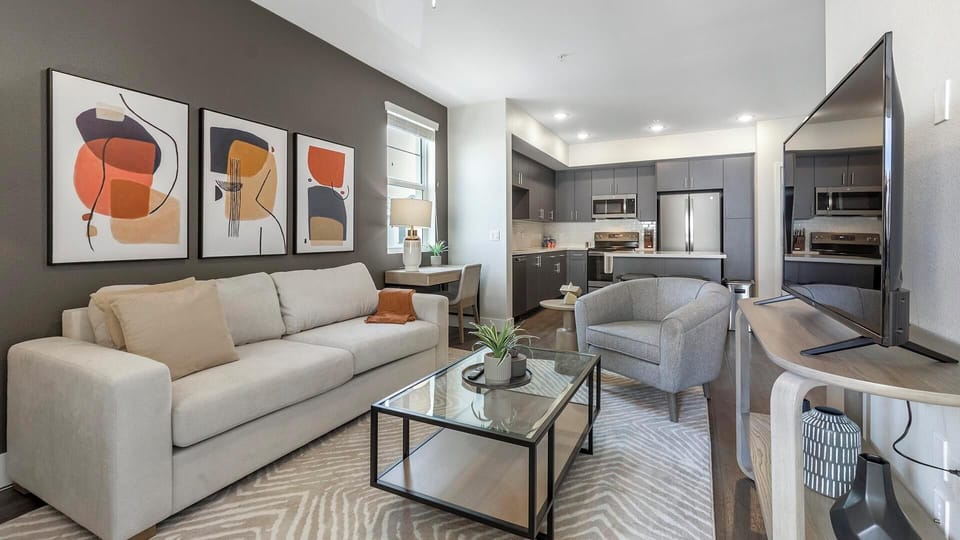 Apartment (2 Bedrooms) | Living area | 50-inch TV with digital channels