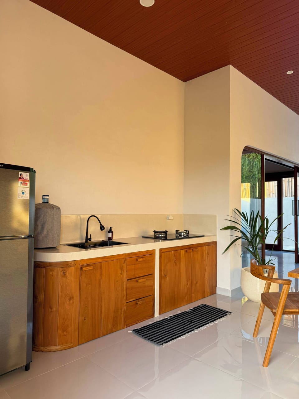Deluxe Villa, Pool View | Private kitchen | Fridge, microwave, stovetop