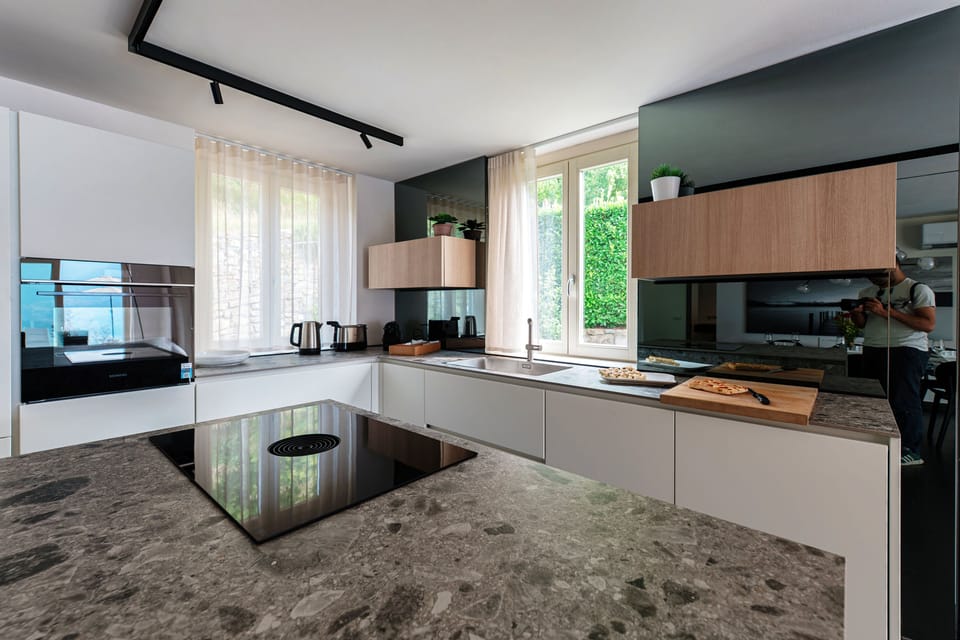 Villa, Lake View | Private kitchen | Coffee/tea maker, full-size fridge, microwave, oven