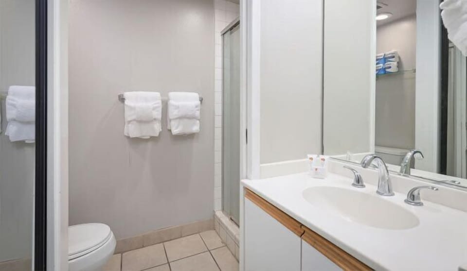 Studio Suite | Bathroom | Shower, hair dryer, towels