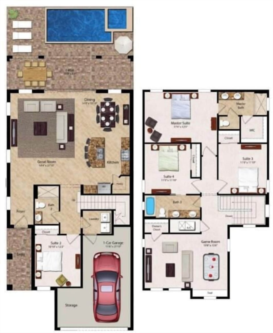 House, Multiple Beds, Pool View (EC262 - The On-Trend Oasis - STCRX1) | Floor plan