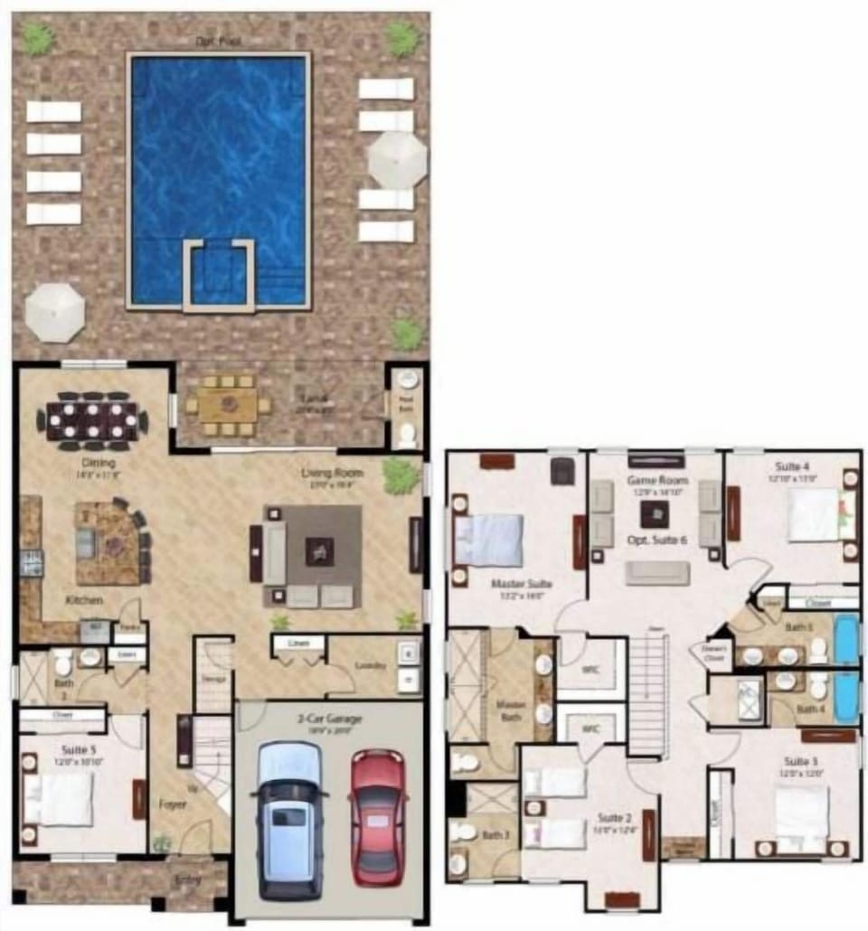 House, Multiple Beds, Pool View (EC340 - The Marvelous Retreat- MAN) | Floor plan