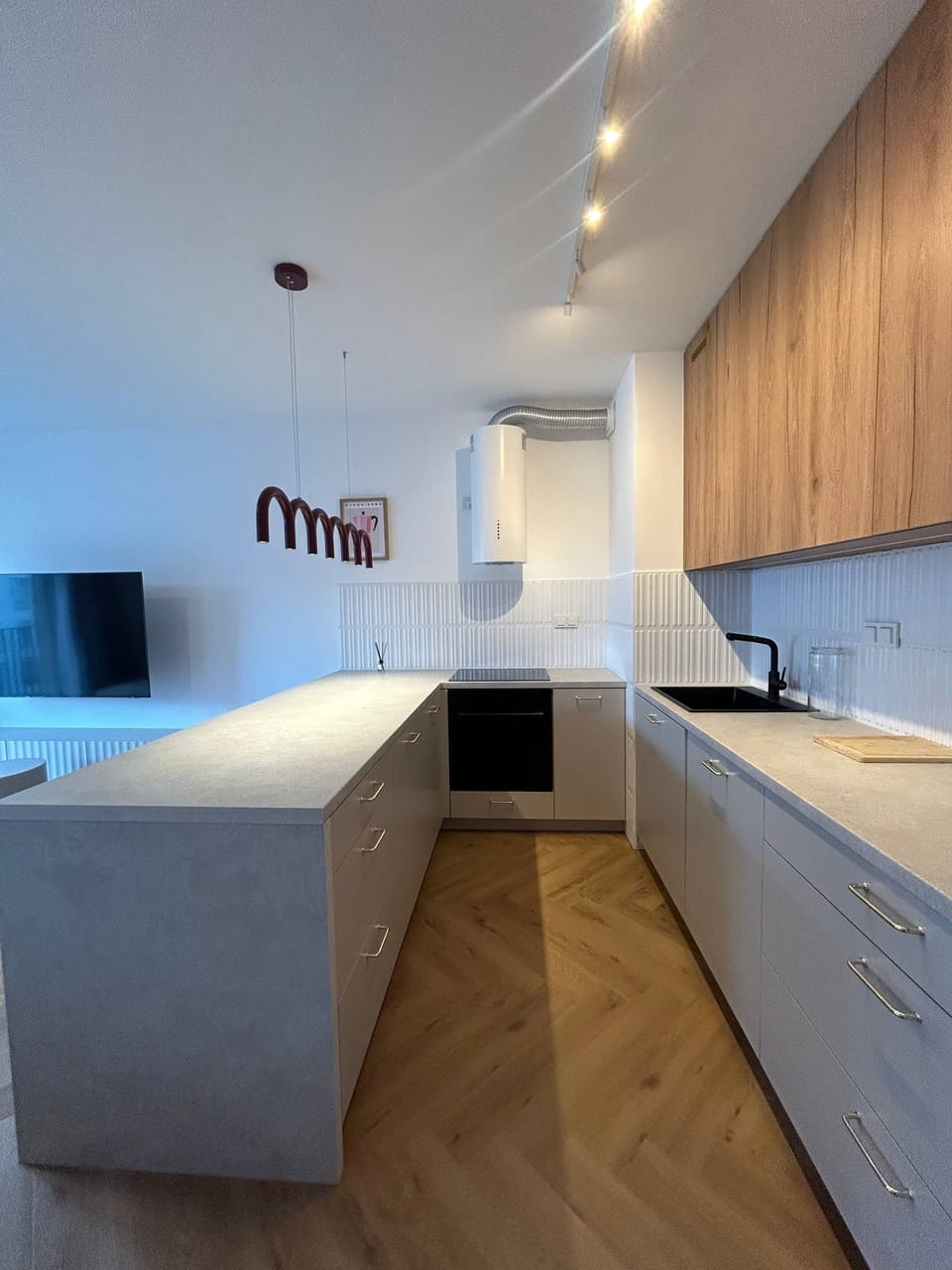 Family Apartment, Balcony, Courtyard View | Private kitchen | Coffee/tea maker, electric kettle, cleaning supplies, paper towels