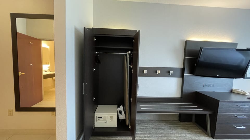 Standard Room, 2 Queen Beds, Accessible (Mobility Tub) | In-room safe, desk, soundproofing, iron/ironing board