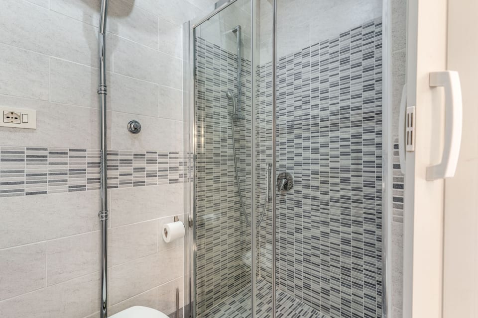 Shower, free toiletries, hair dryer, bidet