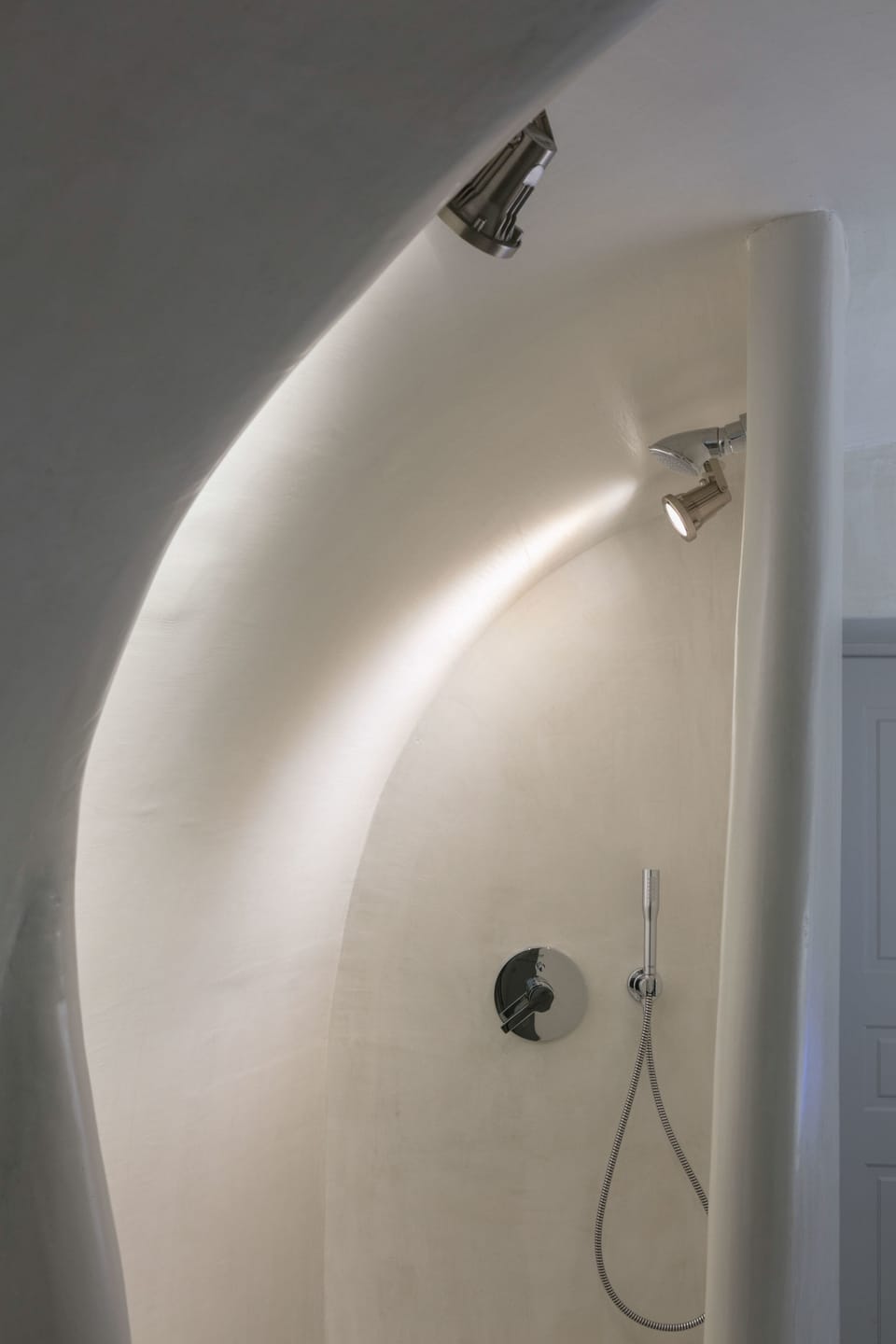 Villa (La Traviata) Indoor & Outdoor Jetted Tub Caldera View | Bathroom | Shower, designer toiletries, hair dryer, bathrobes