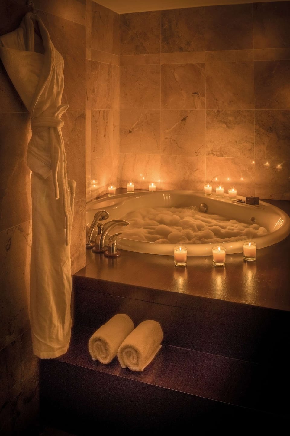 Shower, designer toiletries, hair dryer, bidet