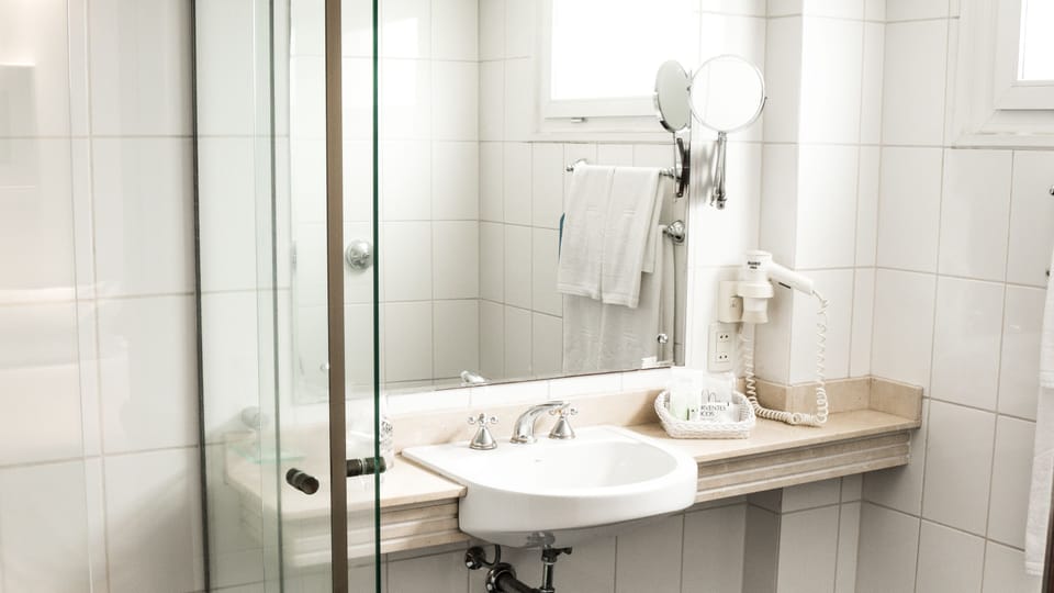 Free toiletries, hair dryer, towels