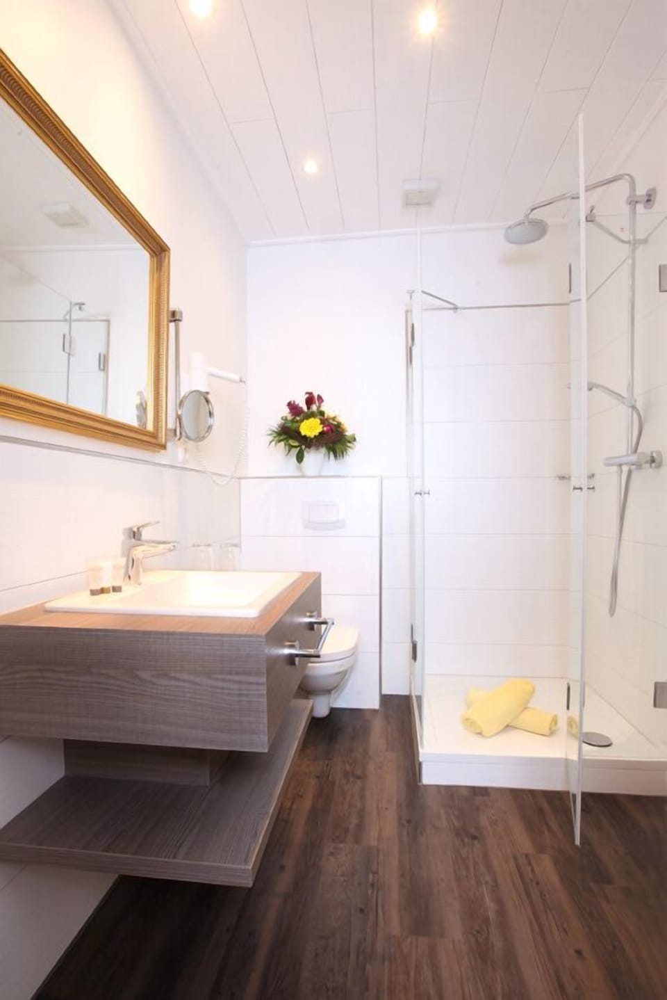 Free toiletries, hair dryer, towels