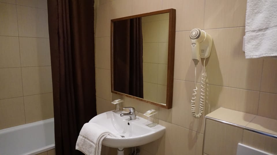 Hair dryer, towels
