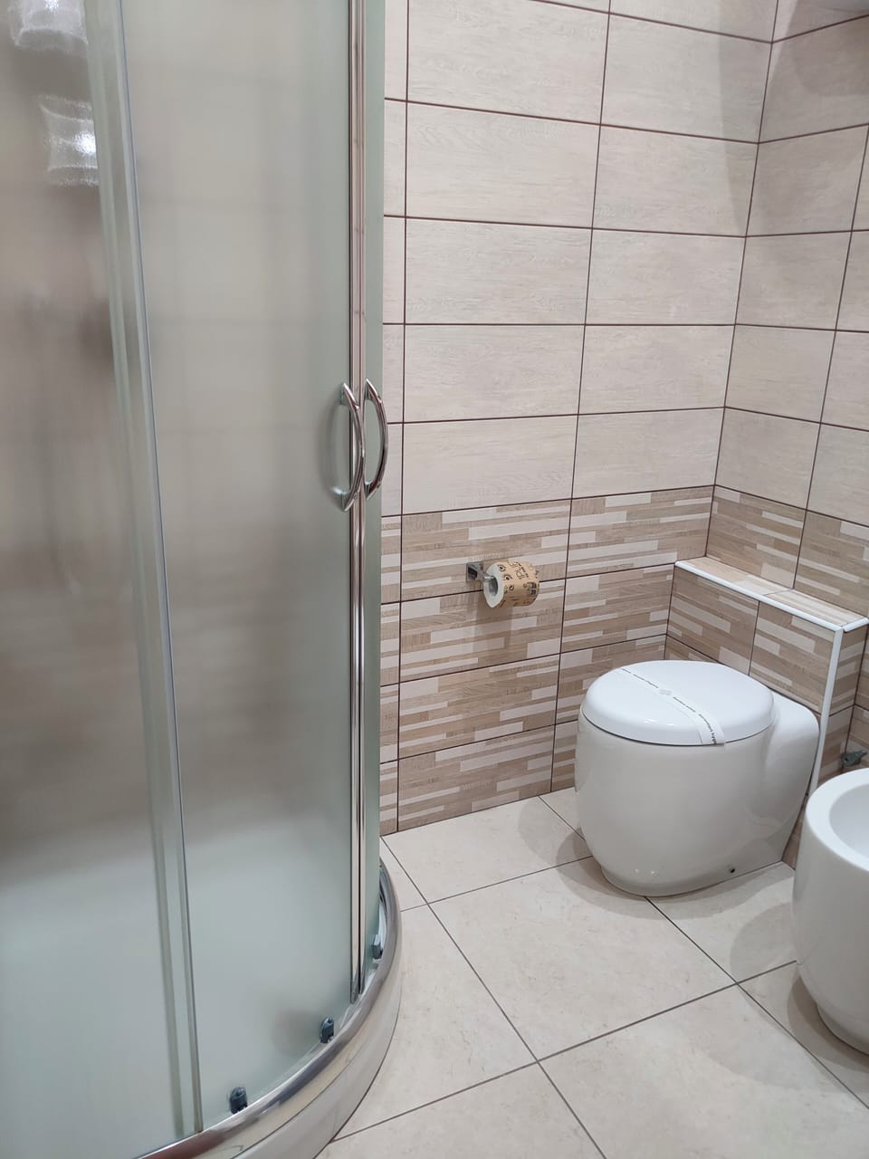 Shower, hair dryer, slippers, bidet