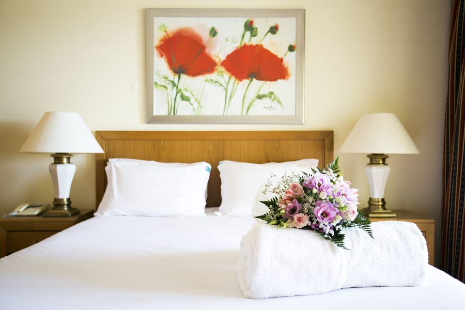 Hypo-allergenic bedding, minibar, in-room safe, desk