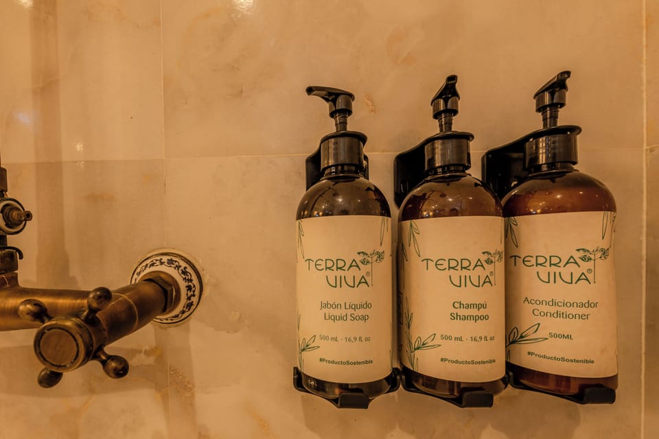 Free toiletries, hair dryer, towels
