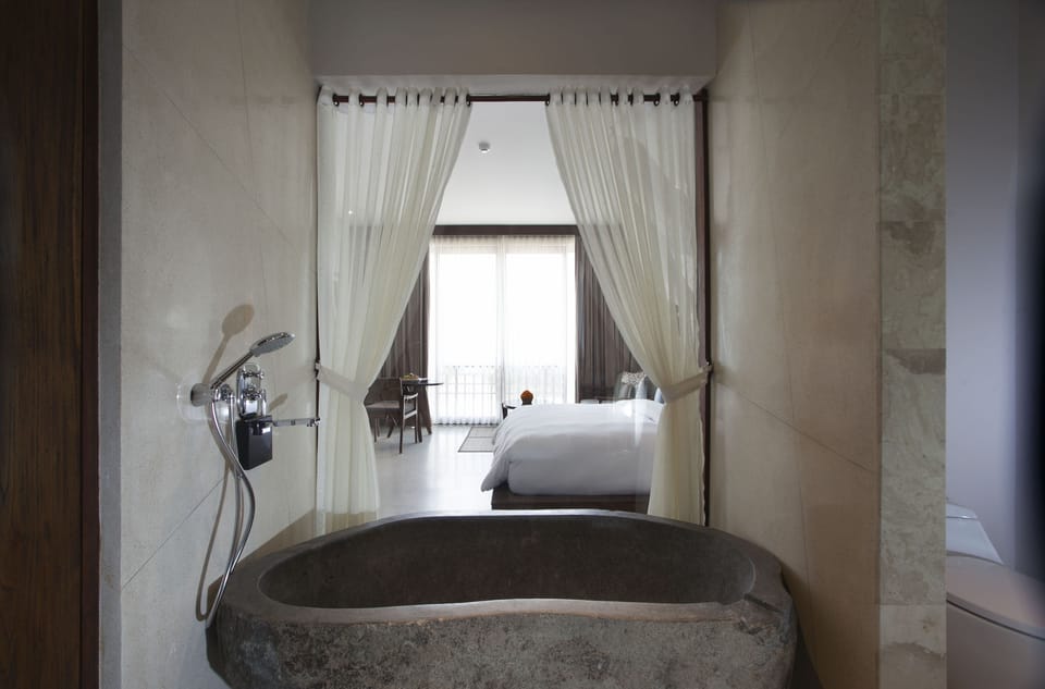 Two-Bedroom Villa (Personal Plunge Pool) | Bathroom | Separate tub and shower, deep soaking tub, hydromassage showerhead