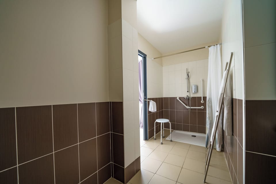 Standard Double Room | Bathroom | Free toiletries, hair dryer, bathrobes, towels