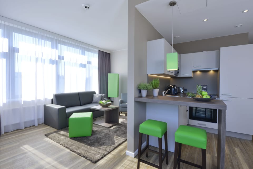 Executive Apartment, 1 Bedroom, Non Smoking | Private kitchen | Full-size fridge, microwave, coffee/tea maker, electric kettle