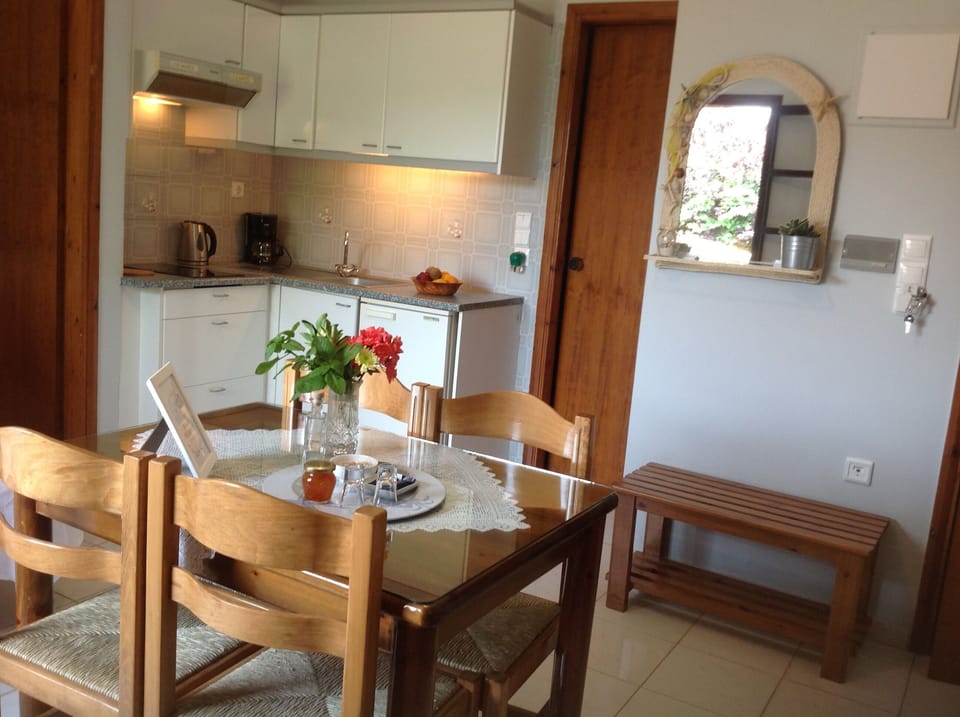 Apartment, 1 Bedroom | Private kitchen | Fridge, stovetop, coffee/tea maker, electric kettle