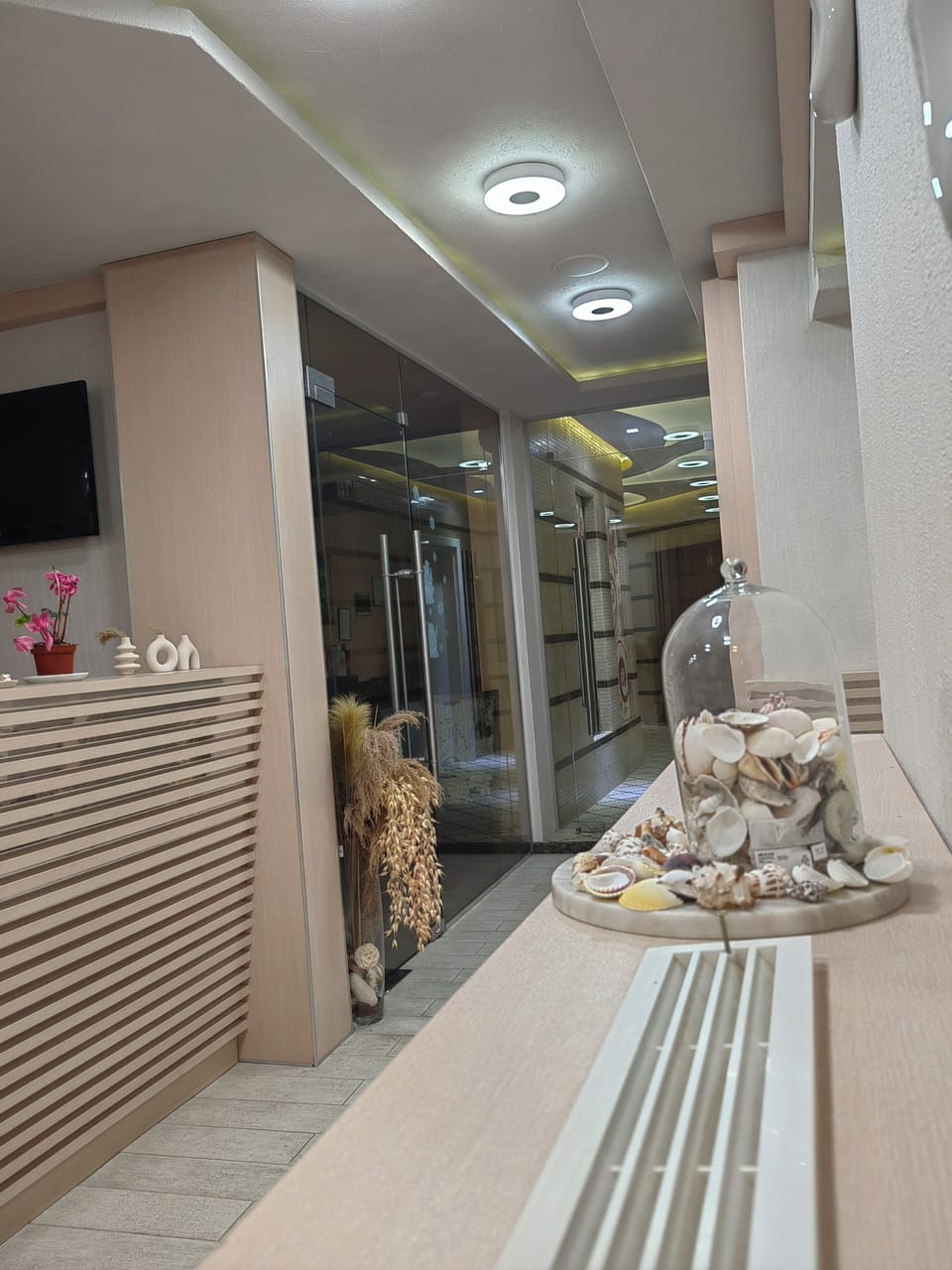 Sauna, hot tub, steam room, manicures and pedicures, massages