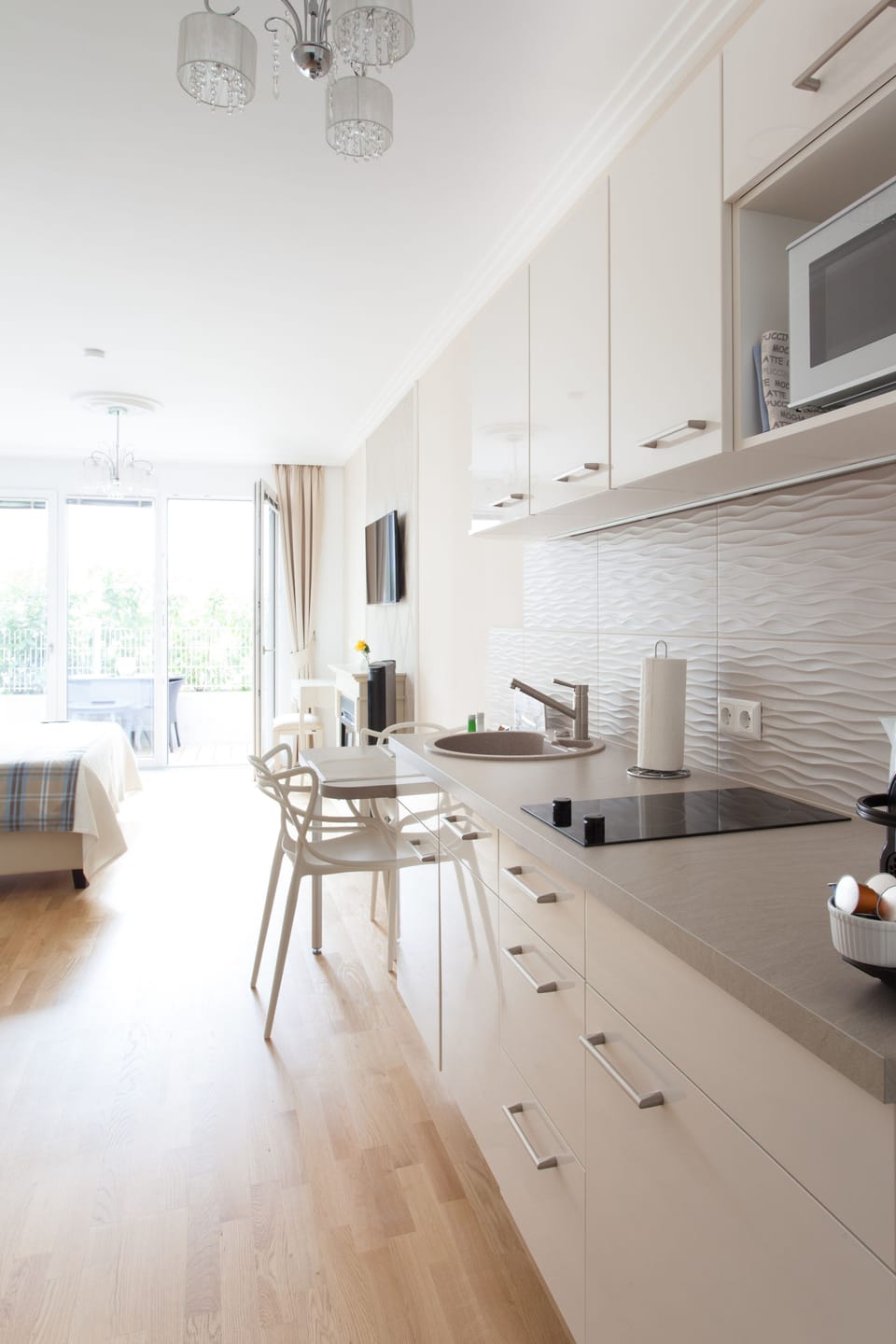 Apartment, Terrace, Garden View (Cleaning Fee Included in Price) | Private kitchen | Full-size fridge, microwave, stovetop, dishwasher
