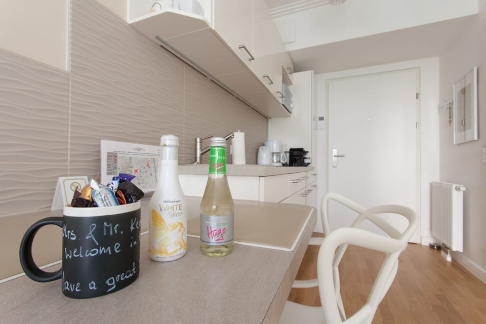 Apartment, Terrace, Garden View (Cleaning Fee Included in Price) | Private kitchen | Full-size fridge, microwave, stovetop, dishwasher