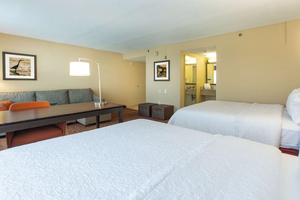 Studio, 2 Queen Beds, Accessible, Non Smoking (Mobility/Hearing accessible w/ tub) | In-room safe, desk, blackout drapes, iron/ironing board