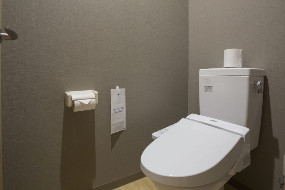 Free toiletries, hair dryer, slippers, electronic bidet