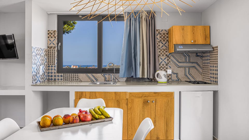 Suite | Private kitchen | Fridge, oven, stovetop, coffee/tea maker