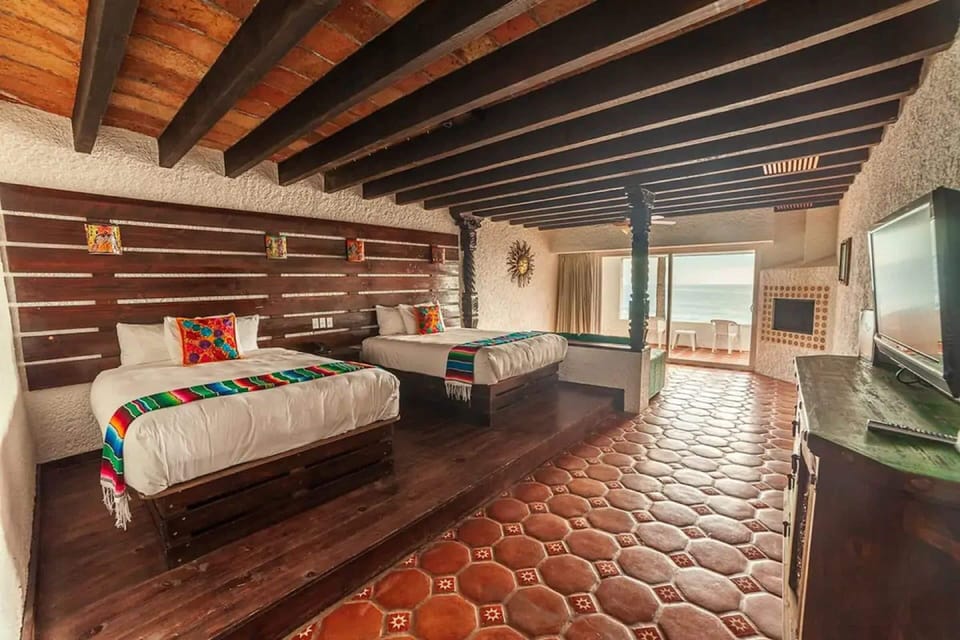 Junior Suite, 2 Queen Beds, Ocean View | Desk, laptop workspace, blackout drapes, free WiFi