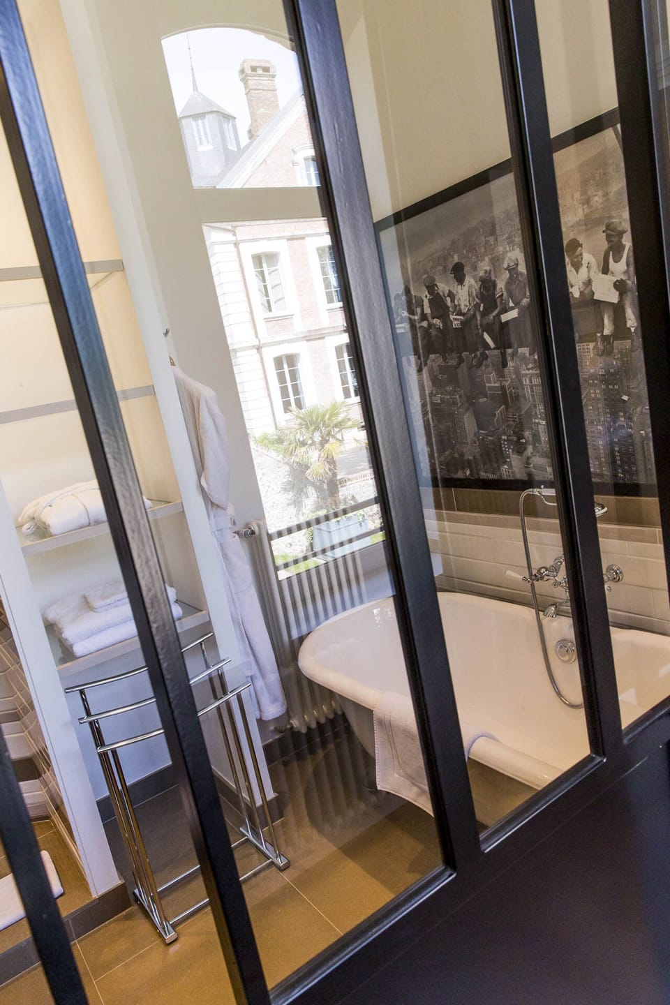 Designer toiletries, hair dryer, bathrobes, slippers